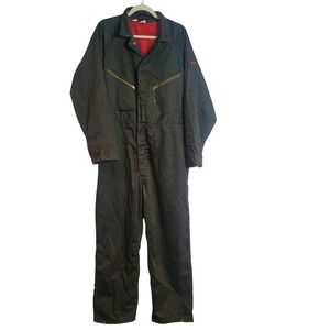 Big Smith Mens Coveralls Black Red Quilted Lining Workwear Medium 44-46 Vintage
